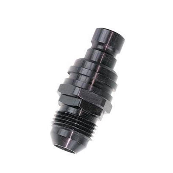 Jiffy-Tite 22406 2000 Series Quick-Connect-6 AN Male Plug Fitting - Valved - Fluorocarbon Seal - Stealth Black Finish