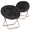 Black, variant on LiteHaven 2 Pieces Round Folding Faux Fur Saucer Chair for Bedroom Living Room Dorm Foldable Metal Frame Oversized Large Comfy Furry Padded Soft Lounge Lazy Cozy Moon Chair for Adults,Black
