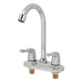 thumbnail image 2 of Basin Mixer Tap, Deck Plate Design 2 Handle Sink Faucet Compact Silver  for Bathroom, 2 of 8