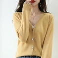 thumbnail image 5 of vigerkar Women's Button Down Cardigan Sweaters Fall Long Sleeve Open Front Soft Cardigan Casual Loose Knit Coat Outerwear (Yellow, S), 5 of 5