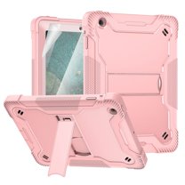 iPad 2 3 4 Case with Screen Protector Film, Dteck Heavy 3 IN 1 Rugged Shockproof Case Kickstand Protective Cover for 9.7" iPad 4 / iPad 3 / iPad 2, Rosegold