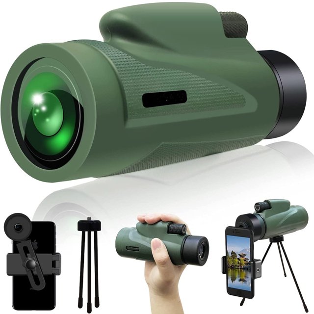 Día de la cámara del teléfono del telescopio monocular 12 x 50 y alto monocular impermeable de la visión nocturna baja