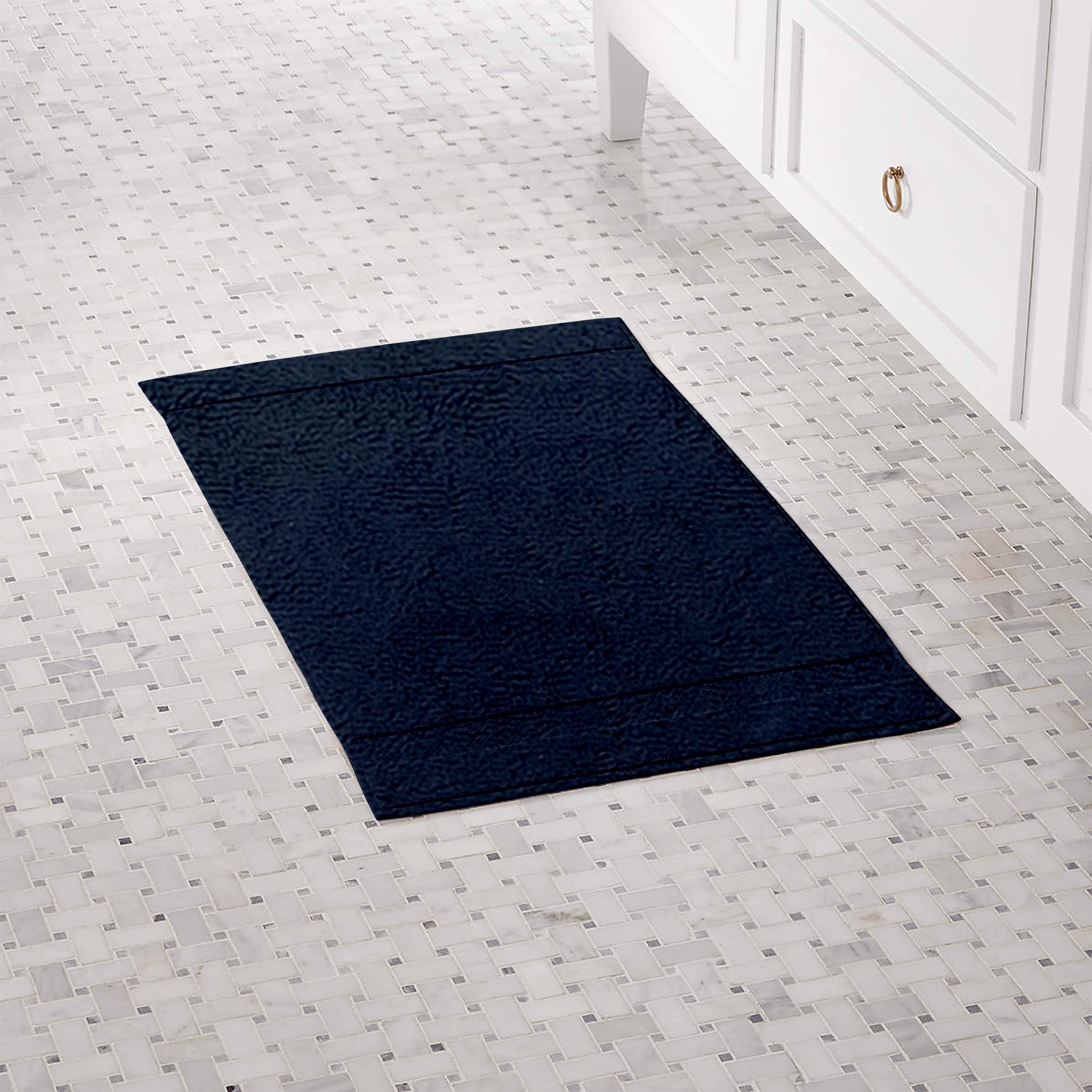 Organic Cotton Feather Touch Quick Dry 650 GSM Bath Mat, Insignia Blue 20"X33"