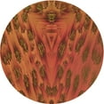 thumbnail image 1 of Ahgly Company Machine Washable Indoor Round Transitional Orange Red Orange Area Rugs, 5' Round, 1 of 7