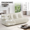 thumbnail image 4 of Indecor Home 68.9" Lazy Sofa Togo Sofa Leather Sofa Sectional Sofa Bean Bag Chair Floor sofa for Living Room, Bedroom, Beige, 4 of 13