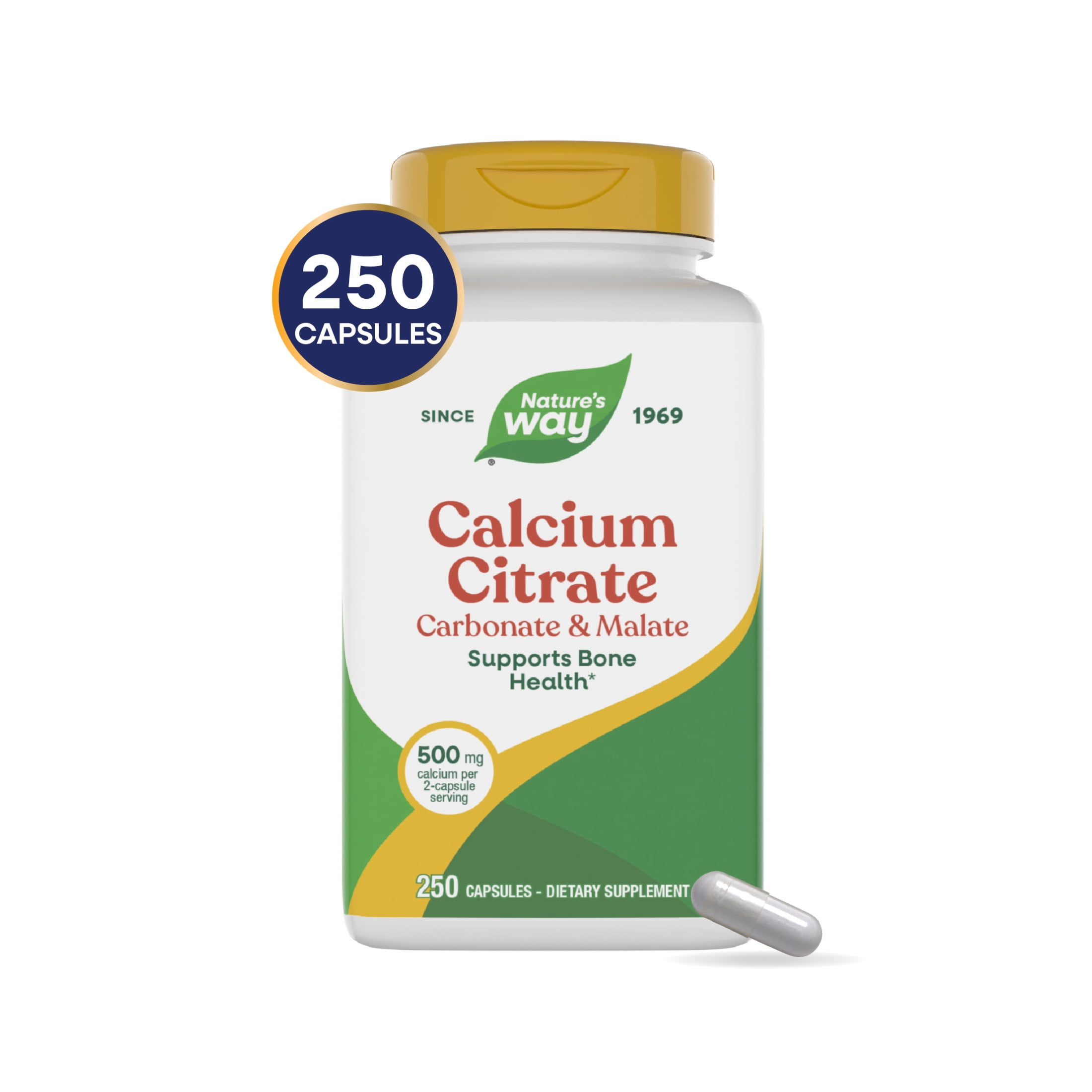 Nature's Way Calcium Citrate Capsules, Carbonate and Malate, Supports Bone Health*, Unisex, 250ct