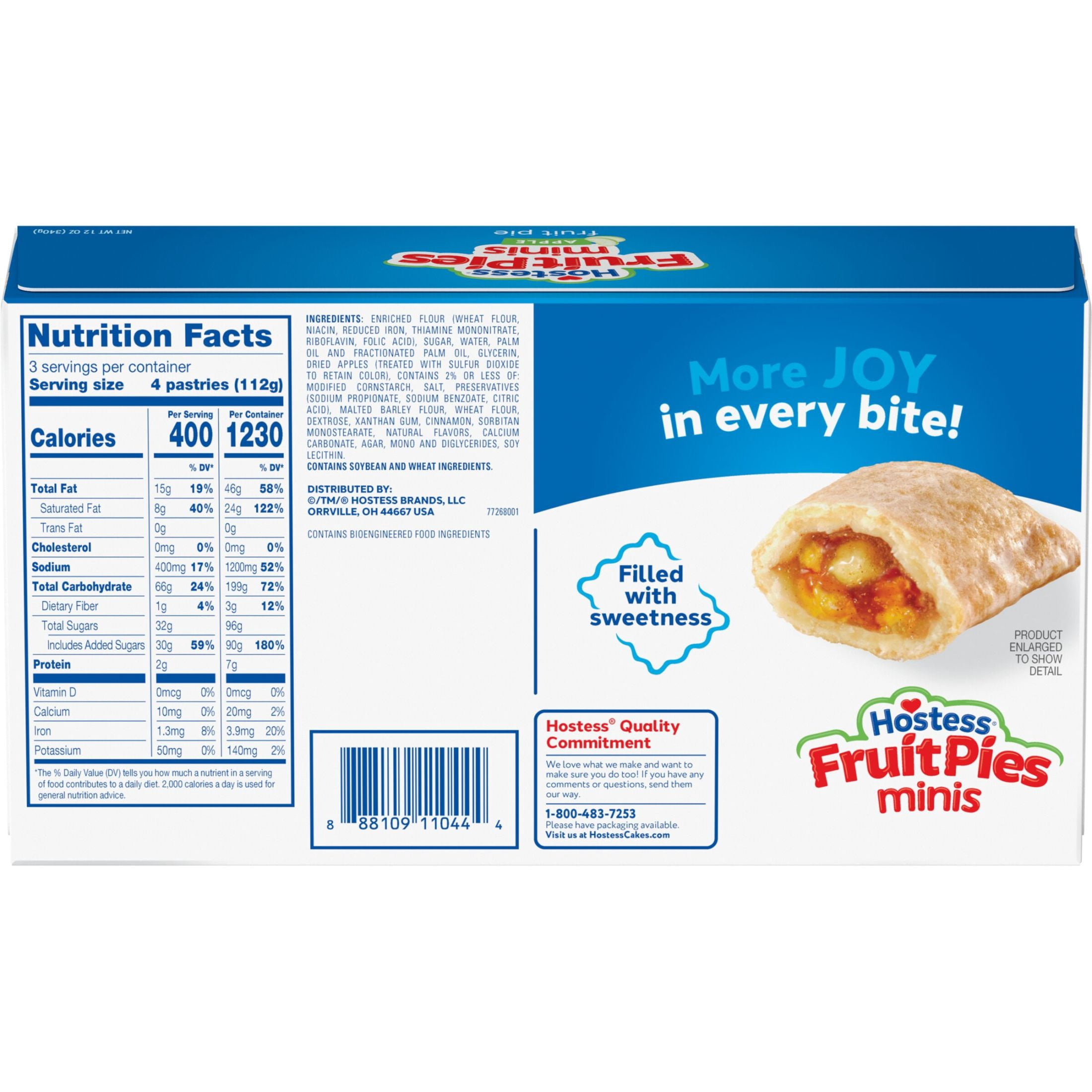 Hostess Fruit Pies with Apple Flavored Filling, 12 oz Box (12 Count)