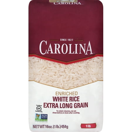 Carolina Enriched Extra Long Grain Rice 1 Lb Stand Up Bag