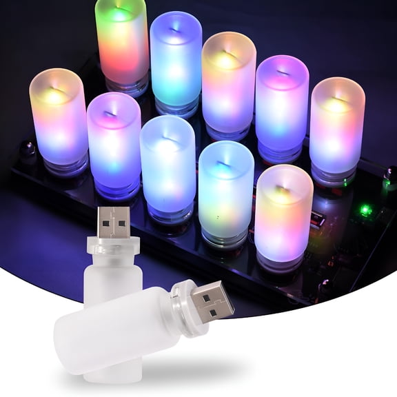 HIBIBUD Portable Touch Control Led Night Light,Mini Usb Bulb Lamp for Car Decoration Atmosphere,Glass Bottle 13 Mode Dimmable Night Lights Plug Into Wall for Bedroom,Kids Room and Hallway,2 Pack