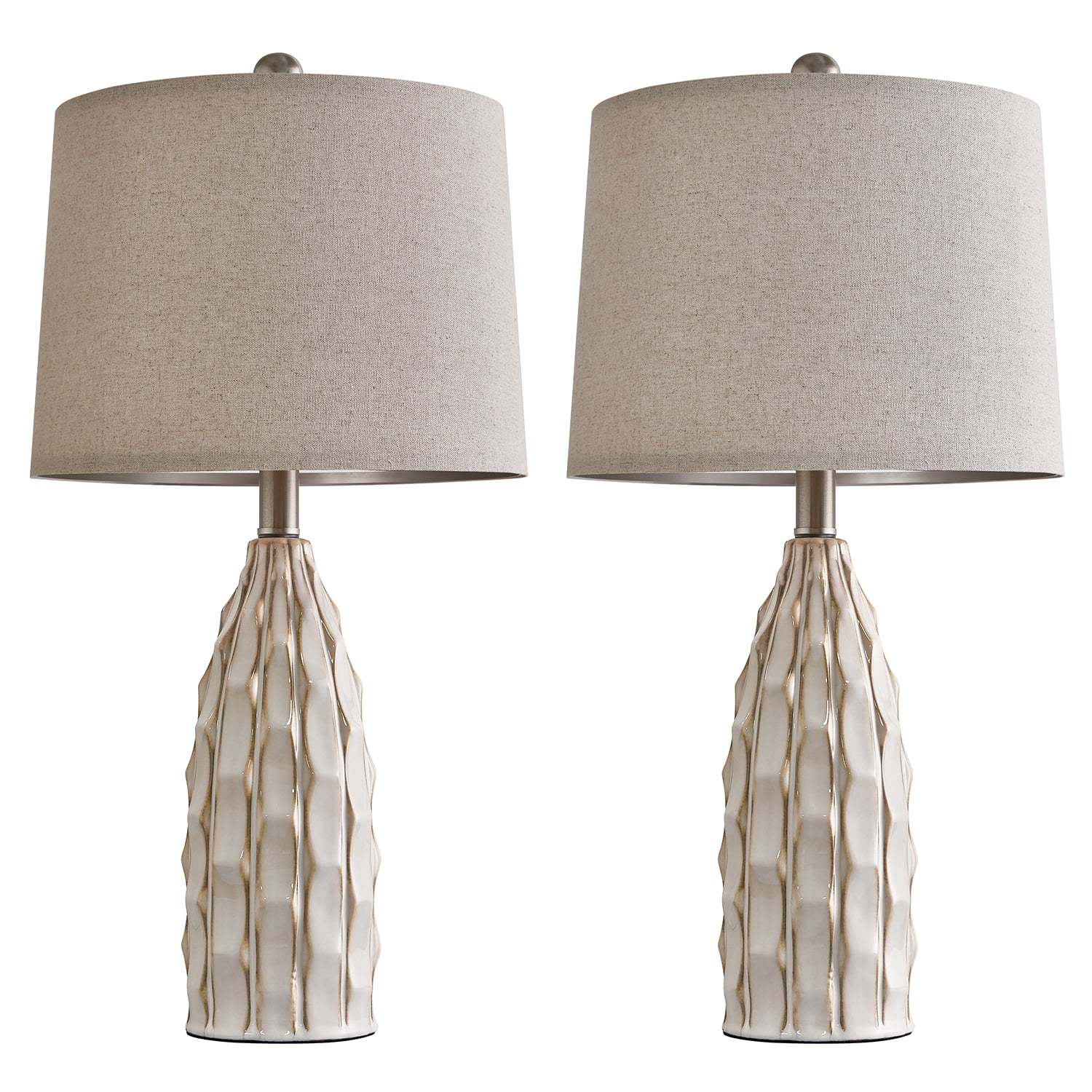 Oneach Ceramic Table Lamps Set of 2 for Living Room Bedroom 23.75" Modern Bedside Nightstand Lamps