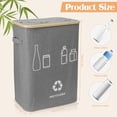 thumbnail image 2 of CMINAUS 140L Recycling Bin for Kitchen 37 Gal Recycle Bin with 2 Removeable and Reusable Inner Bag Large Recycling bin with lid for Bottle Can Glass Waste Plastice Sticker-Black, 2 of 8