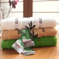 thumbnail image 4 of Quick Dry Bamboo Fiber Bath Sheets Soft Absorbent Thick Bath Sheets Washable Quick Drying Large Bath Towel Lightweight, Green, 4 of 7