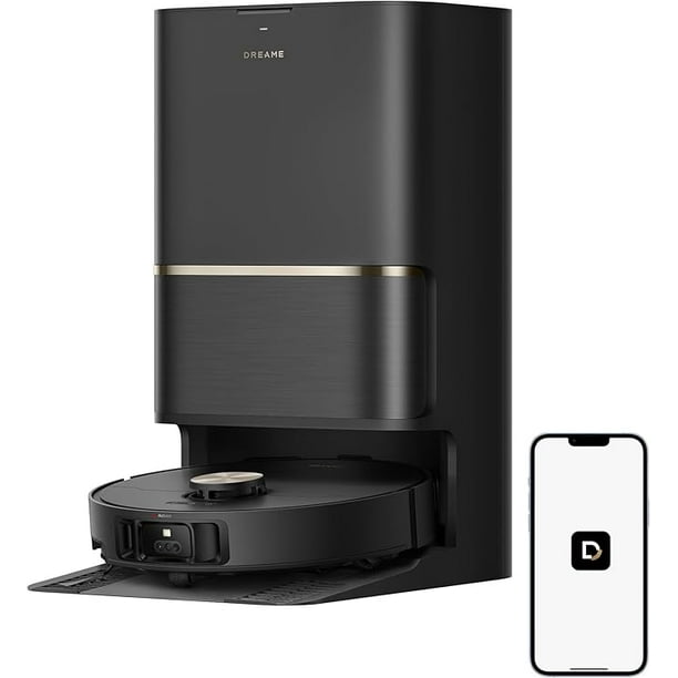 Dreame Robot Aspiradora y Trapeador L50 Ultra Negro con Vaciado Automático y Autolimpieza, Sistema de Prevención de Obstáculos Preciso, Succión de 19 500 Pa y Cepillo Doble Desenredante HyperStream