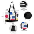 thumbnail image 2 of FORMRS Canvas Laptop Tote Bag for Women with 15.6" Computer Compartments Shoulder Handbag, Blue Retro Shapes, 2 of 7