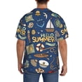 thumbnail image 3 of Fotbe Marine Nautical Camisa Estampada de Manga Corta para Hombre, Casual de Verano, Estilo Playero, Sin Arrugas-4X-Large, 3 of 5