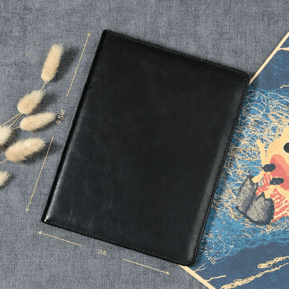 LeatherBelief Padfolio A5 Notepad Holder Cover 9.25'' x 7'' Portfolio PU Leather Folder Documents Folder Case Document Organizer Compact Size (A5 Size)