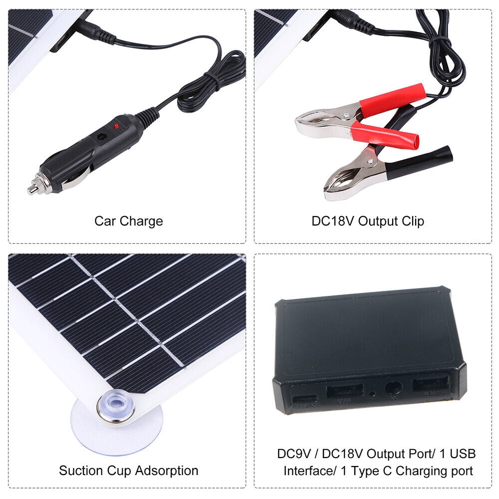 Jahy2Tech 200W Solar Panel Kit 100A 12V Battery Charger Controller Caravan Boat Outdoor
