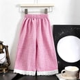 thumbnail image 6 of Nugftut Girls Pants Wide Leg Plaid Lace Trim Hem Casual Pants for Kids Size 12-13, 6 of 6