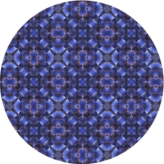 Ahgly Company Indoor Round Patterned Blue Whale Blue Area Rugs, 5' Round