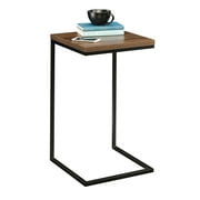 Mainstays C-Shape Metal End Table, Canyon Walnut Finish