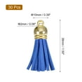 thumbnail image 2 of Uxcell 30Pack 1.5" Leather Tassels Keychain Charm with Gold Cap for DIY, Navy Blue, 2 of 6