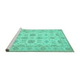 thumbnail image 2 of Ahgly Company Machine Washable Indoor Rectangle Oriental Turquoise Blue Traditional Area Rugs, 2' x 5', 2 of 4