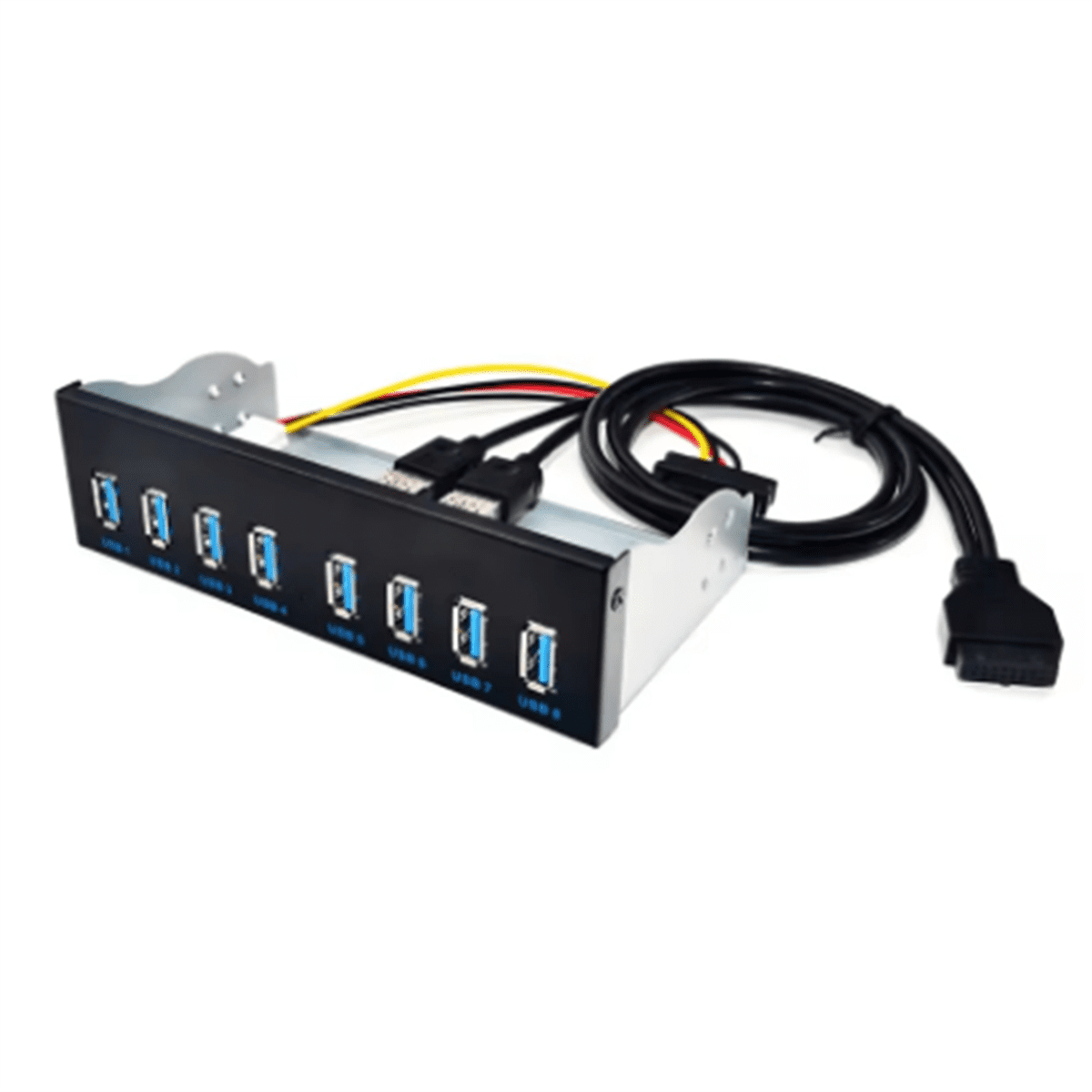 8 Port USB Hub USB3 5.25 USB 3.0 Front Panel Splitters USB 3.0 Hub for PC USB-HUB Multiple USB3.0 HUB Splitter Hubs,1 x 8 Port USB Hub,Black