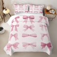 thumbnail image 2 of Erosebridal Girly Pink Bow Twin Quilt Set, Butterfly Knot Twin Coverlet Set for Girls, 2 Pieces, 2 of 7