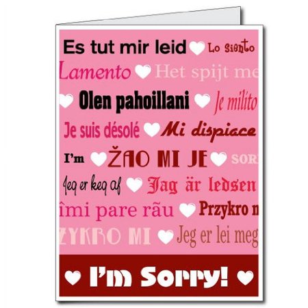VictoryStore Jumbo Greeting Cards: Giant Sorry Card (Languages) , 2 feet x 3 feet Card with Envelope