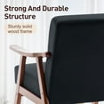 thumbnail image 5 of PORKISS Accent Chair, Mid-Century Modern Velvet Fabric Arm Chair with Wood Frame, Upholstered Armchair Comfort Reading Chair Lounge Chair for Living Room Bedroom Sunroom, Black, 5 of 10
