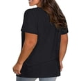 thumbnail image 2 of Plus-Size Women's Short-Sleeved Sexy V-Neck Casual Loose Solid Color top, 2 of 6