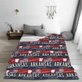 thumbnail image 3 of Manta de franela polar con la bandera del estado de Arkansas, EE. UU., mapa, rojo y azul. Mantas súper suaves para sofá cama, ultra lujosas, cálidas y acogedoras para todas las estaciones., 3 of 7
