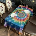 thumbnail image 2 of Rainbow Tie Dye Mandala Pattern Rectangle Tablecloth 60"x102",Waterproof Polyester Rectangle Table Cloth, Wipeable Spillproof Polyester Tablecloth for Dining, Camping, Indoor and Outdoor, 2 of 5