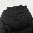 thumbnail image 7 of Women Winter Coat Short Puffer Jacket with Belt Hooded Warm Quilted Parka Zip Up Outerwear Thick Fashion Overcoat, 7 of 7