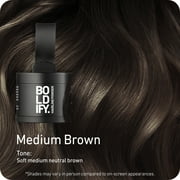 BOLDIFY Root Touch Up Powder مع فرشاة ، يغطي الشعر الرقيق والأشعة ، مقاوم للماء ، بني متوسط ، 4 جم