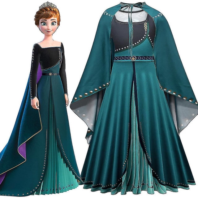 Frozen princesa Anna disfraz niños capa vestido Cosplay niñas ropa traje