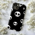 thumbnail image 5 of Pixel Skull Halloween Phone Case – Retro 8-Bit Black & White Spooky Design for iPhone 16 15 14 13 12 11 Pro Max Plus Mini, 5 of 6