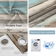 thumbnail image 4 of Farmhouse Blue Grey Brown Blackout Curtains for Bedroom/Living Room, Thermal Insulated Kitchen Curtains, Vintage Ombre Wooden Grommet Darkening Window Treatment Drapes 52"x84"x2, 4 of 8