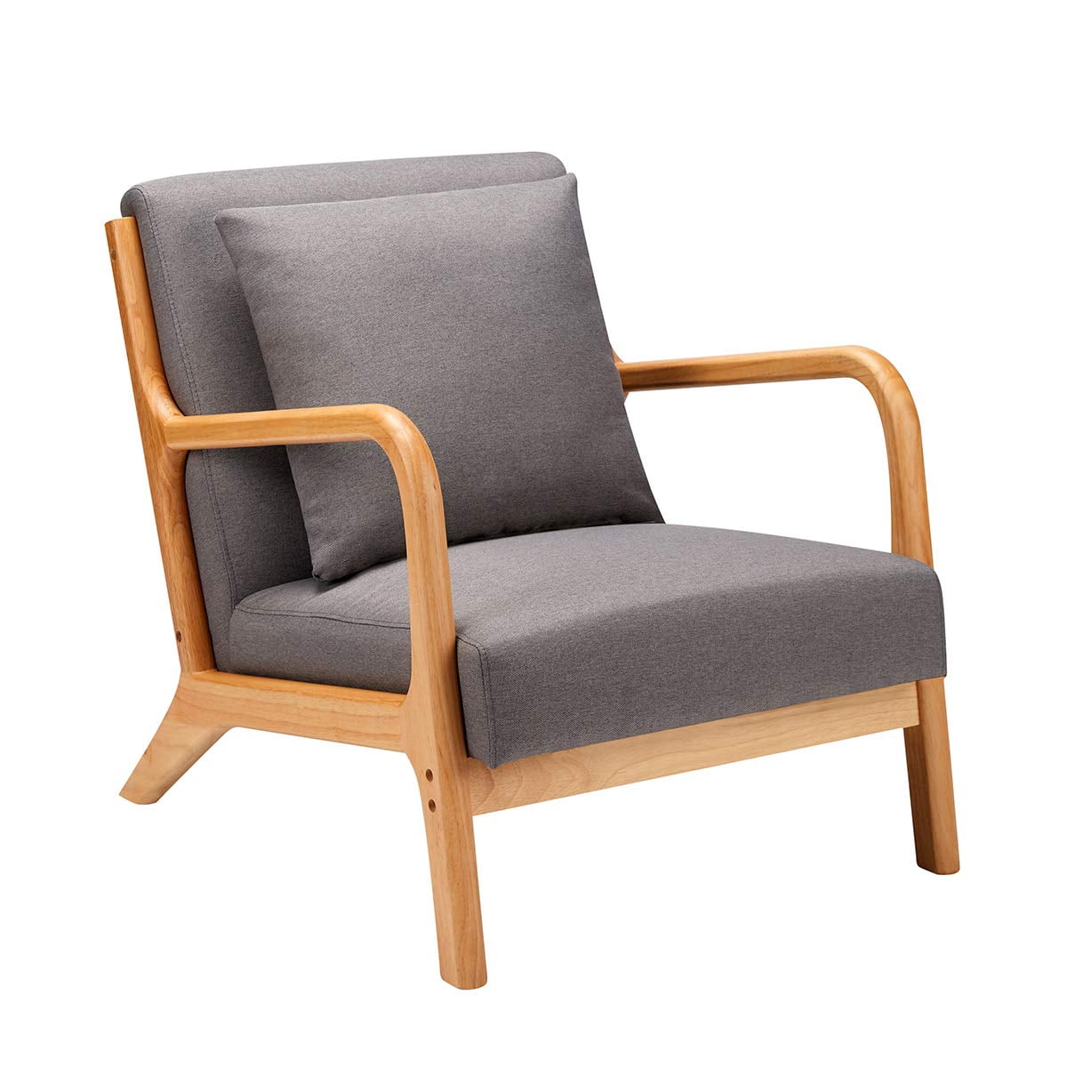 Mid Century Accent Chair Wood Frame Madison Charcoal Lounge Chair