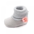 thumbnail image 2 of Baby Boy Girls Non-Skid Indoor Slipper Infants Breathable Elastic Tube Socks Shoes Booties with Memory Insole Flowers Bowknot Sneaker for 0-18M, 2 of 9