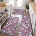 thumbnail image 2 of Pink Breast Cancer Kitchen Rugs Sets Of 3,Kitchen Runner Rugs Non Skid Washable,Decorative Kitchen Floor Mats for Kitchen,Sink,Laundry,17"x30"+ 17"x47" + 17"x59", 2 of 6