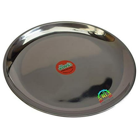 Stainless Steel Round Dinner Plate Food Dishes for Serving Snack Camping Picnic Kids Kitchen