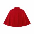 thumbnail image 5 of VBVC Women's Velvet Bowknot Cape Shawl , Ladies' Elegant Mock Neck Evening Wrap Poncho, Short Wedding Guest Cloak Coat For Women, Red , Free Size, 5 of 8
