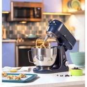 GE Appliances 5.3 qt Stand Mixer, Blue with Flat Beater, Dough Hook, Wire Whisk