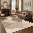 thumbnail image 7 of Pentantan 9'x12' Area Rugs for Living Room, Machine Washable Modern Geometric Neutral Rug, Non Slip Low Pile Waterproof Indoor Carpet for Bedroom Dining Room Office, Easy to Clean, Brown, 7 of 7