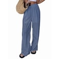thumbnail image 2 of Women Wide Leg Trousers Embroidered Lace Eyelet Baggy Pants Dressy Trendy Beach Palazzo Pants, 2 of 9