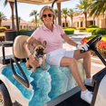 thumbnail image 3 of Golf Cart Seat Covers for 2 Seater, Aqua Coastal Soft Microfiber Cart Seat Towel Blanket, Nautical Summer Beach Ocean Beige Absorbent Breathable Non Slip Bench Seats Protector for Golf Course 51"x31", 3 of 9