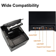rongta 80mm USB Thermal Receipt Printer with Auto Cutter for POS Systems