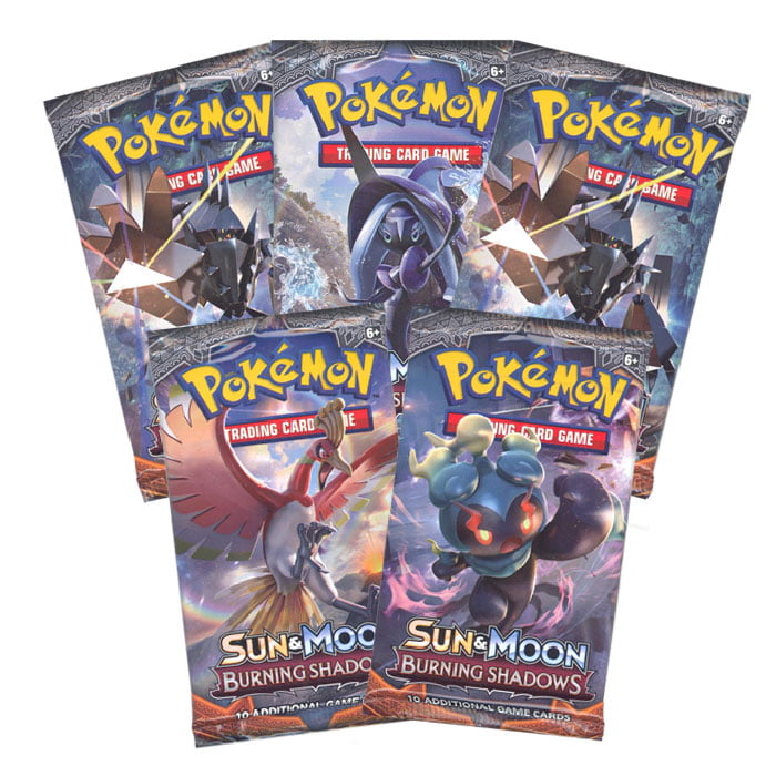 5 Pokemon TCG Sun and Moon BURNING SHADOWS Booster Pack 5x 