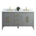 thumbnail image 5 of Vanity Art 60” Double Sink Bathroom Vanity Cabinet with Engineered Marble Countertop, 5 of 9